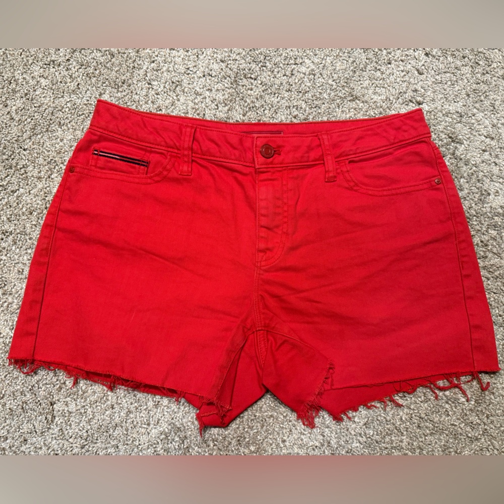 Tommy Hilfiger Bright Red Jean Shorts